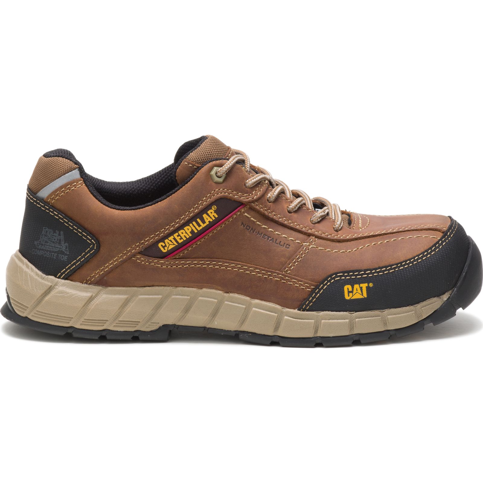 Caterpillar Shoes Online - Caterpillar Streamline Leather Composite Toe Mens Sneakers Brown (697843-LDE)